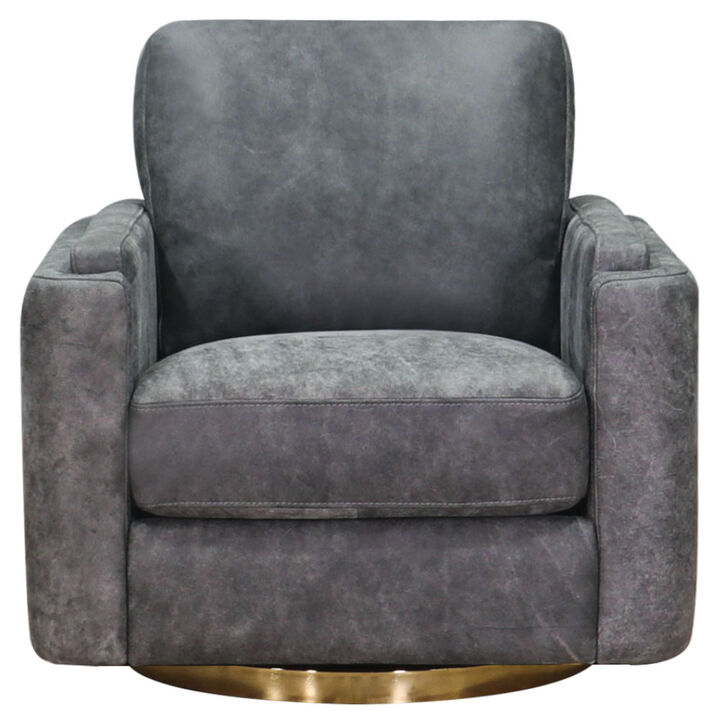 Elm Swivel Leather Chair