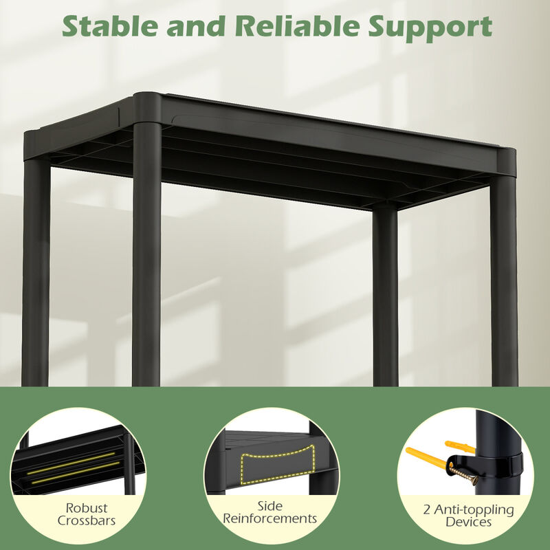 3-Tier Heavy-Duty Plastic Storage Shelves Freestanding Garage Shelving Unit image number 3
