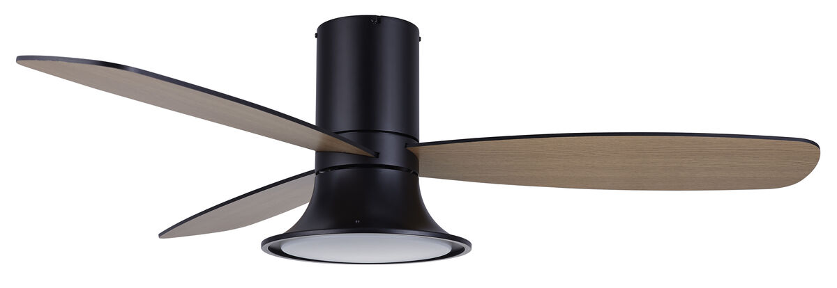 Lucci Air Flusso 52" Flush Mount DC Indoor/Outdoor Ceiling Fan with Light and Remote, Damp Rated, Low Profile Ceiling Fan