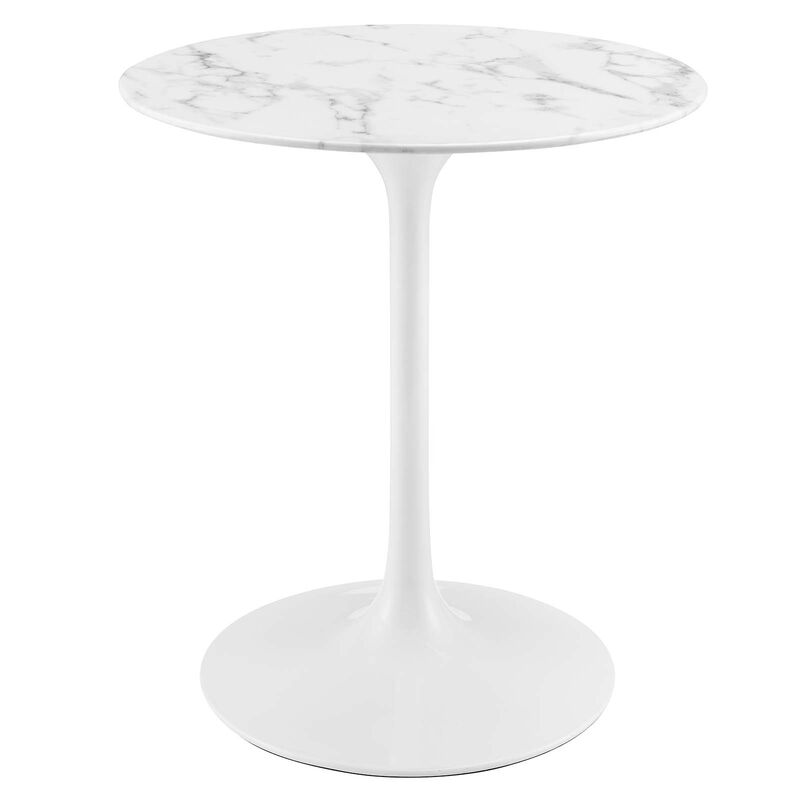 Modway - Lippa 28" Round Artificial Marble Dining Table White image number 1