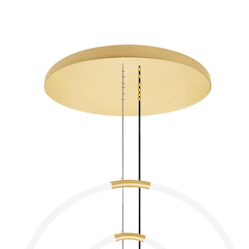 Hoops 6 Light LED Chandelier With Satin Gold Finish