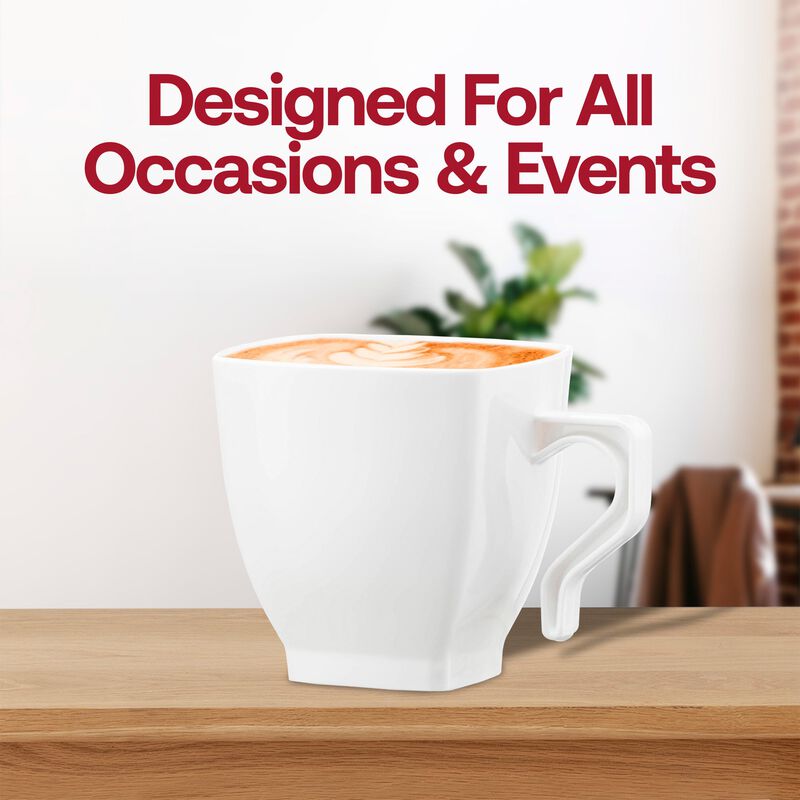 8 oz. White Square Plastic Coffee Mugs (192 Mugs) image number 7