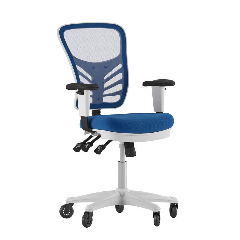 Nicholas Mid-Back   Mesh Multifunction Executive Swivel Ergonomic Office Chair with Adjustable Arms and Transparent Roller Wheels