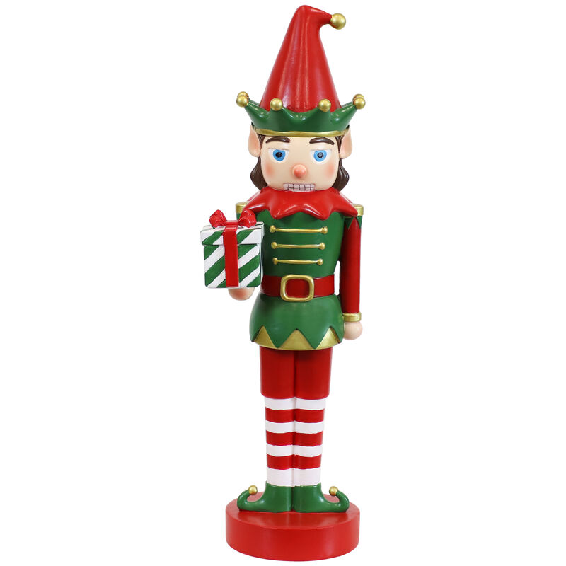 Sunnydaze Jingles the Christmas Elf Indoor Nutcracker Statue - 17 in