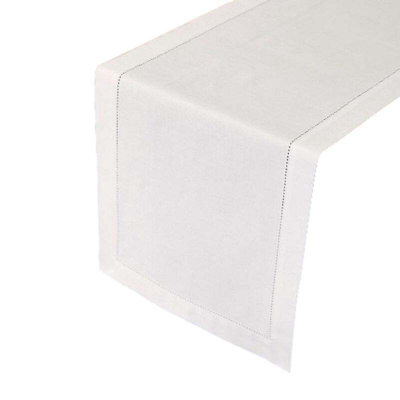 Solino Home Cotton Linen Table Runner - Cotton Linen Hemstitch