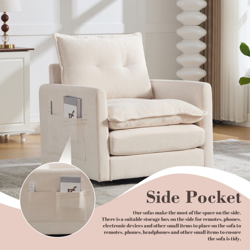 Secra Modern Chenille Swivel Accent Chair image number 5