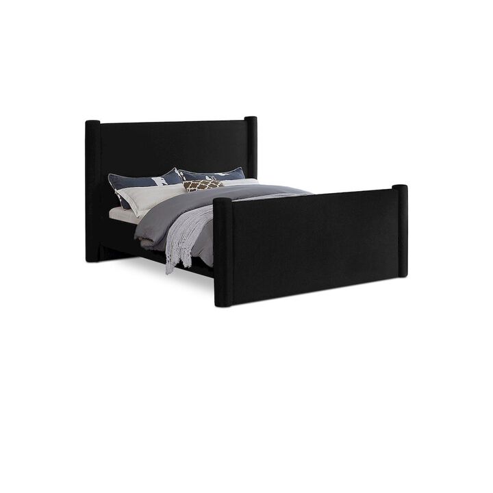 Meridian Furniture Elias Black Velvet Queen Bed