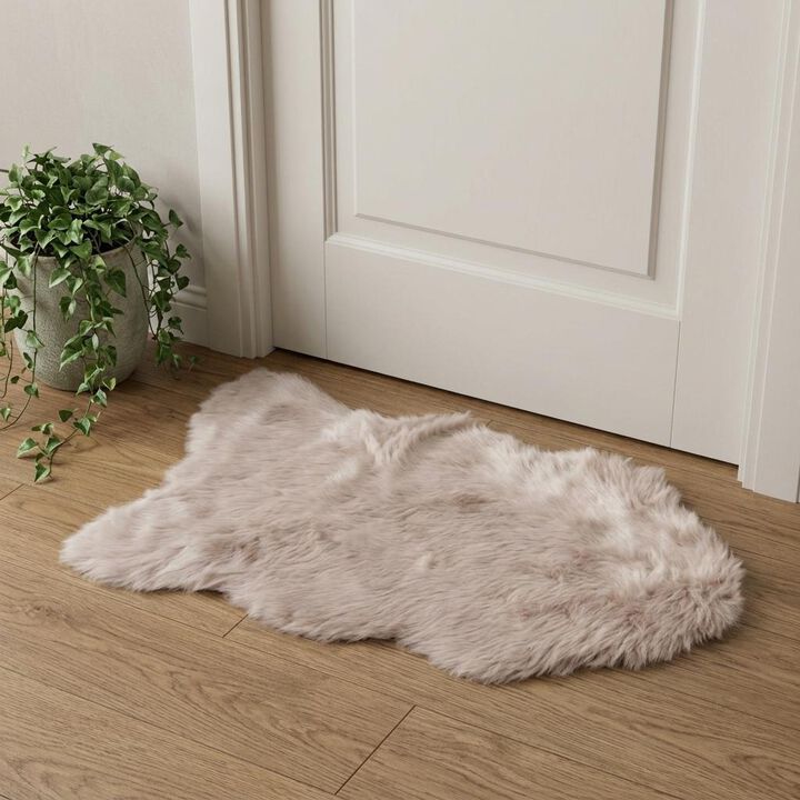 HomeRoots Faux Sheepskin Washable Area Rug