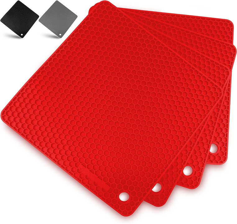 2 Pack (9"x12") Silicone Trivets for Hot Pots and Pans