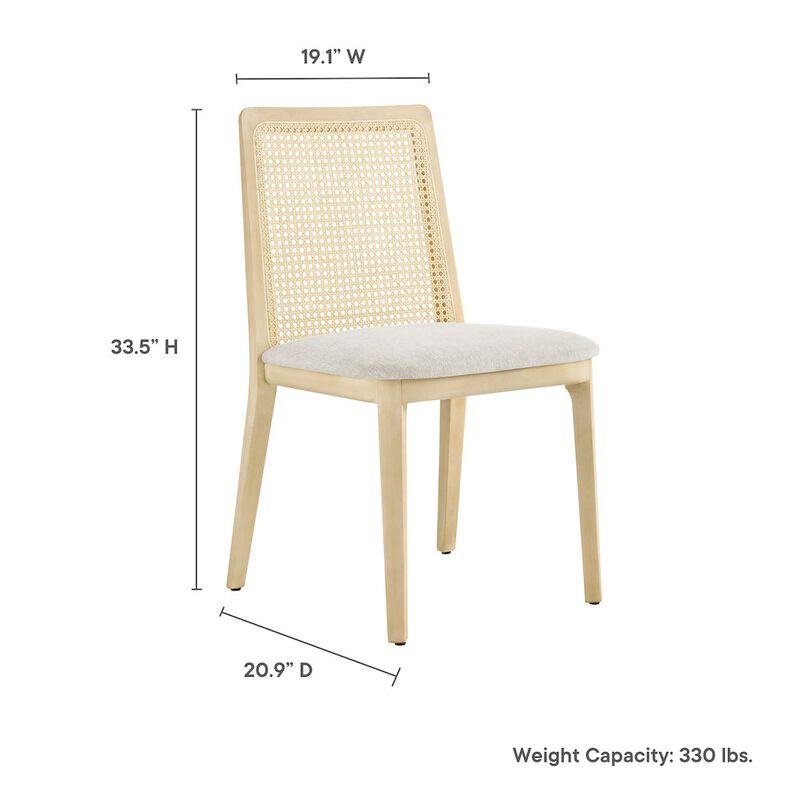 Monarch Wood and Rattan Dining Side Chair image number 1