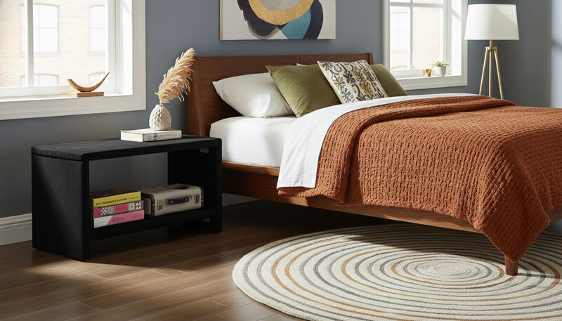 Meridian Furniture Cleo Black Velvet Night Stand