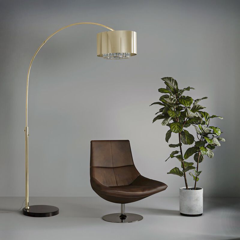 NOVA OF CALIFORNIA Marilyn 1 Light Arc Floor Lamp - Weathered Brass