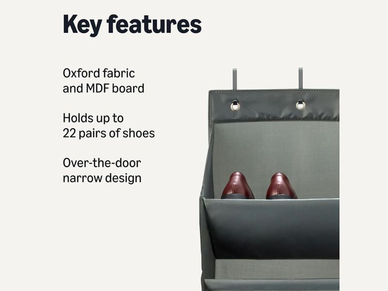 Over Door Shoe Organizer 8 Tier Closet Storage Grey Large Capacity image number 1