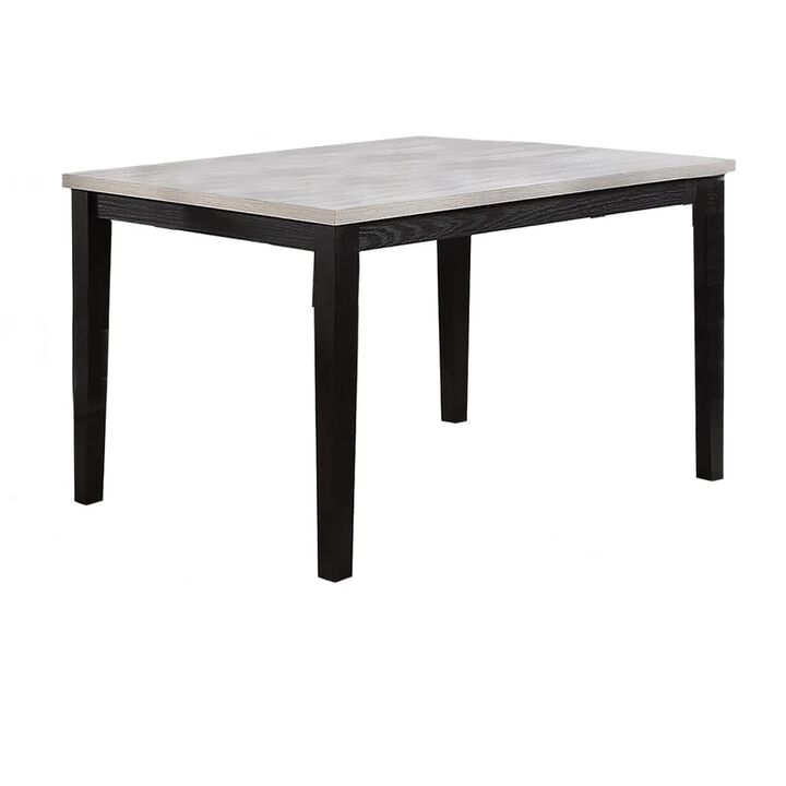 5 Piece Dining Set, Rectangular Table, 4 Chairs, Padded, Espresso Brown - Benzara