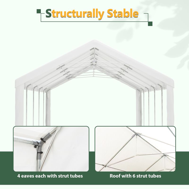 16x32 FT Party Tent with 3 Storage Bags & Removable Sidewalls, Outdoor Canopy Gazebo image number 8