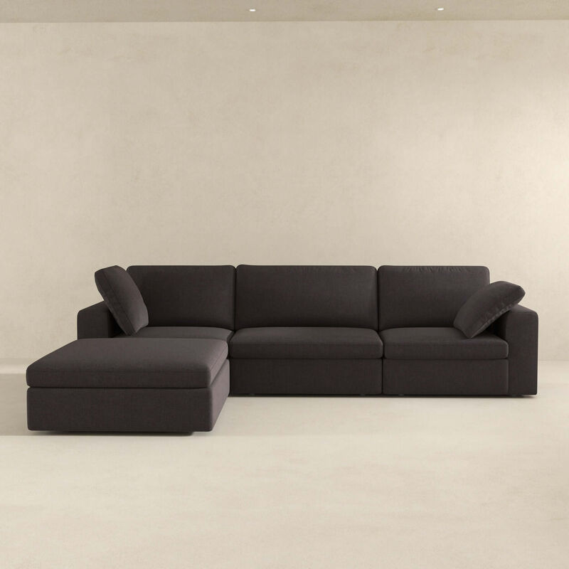Merax Modular Corner Sectional Modern Fabric Sofa Dark Gray