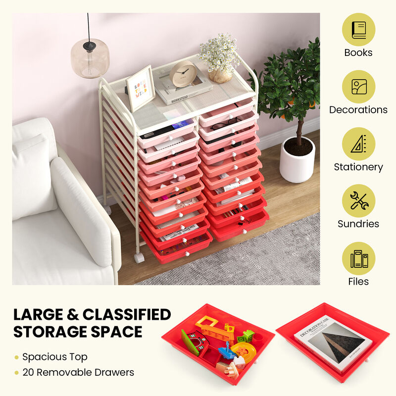 20-Drawer Rolling Utility Cart &ndash; Ideal Studio Storage Solution