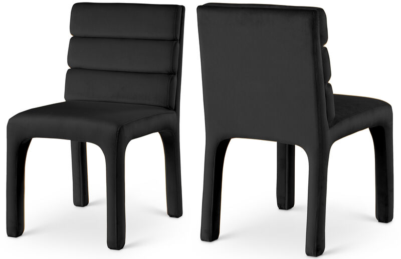 Meridian Furniture Kai Black Velvet Dining Chair, Set of 2 image number 0