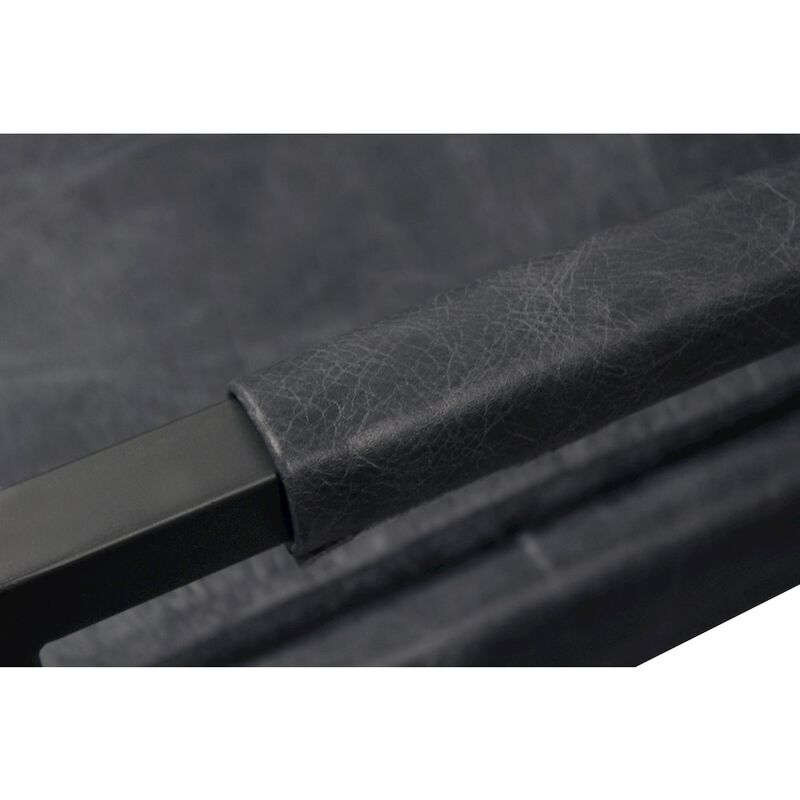 Wendy Arm Chair in Antique Black Leather 2-Piece Set