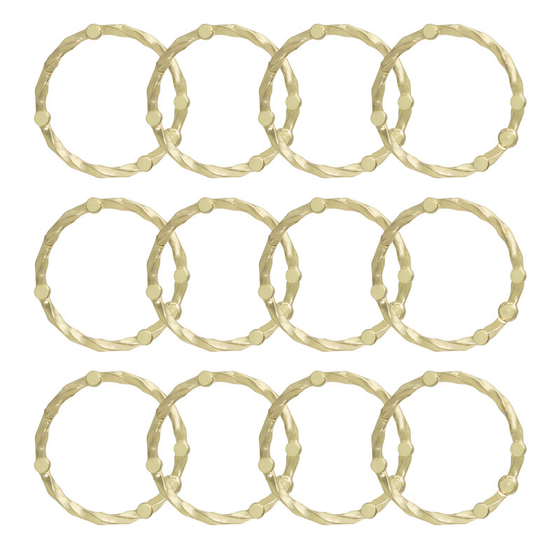 Zinc Twisted Shower Curtain Hooks, Set of 12 image number 5