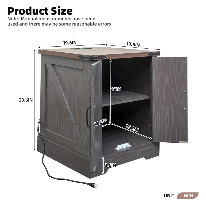 Merax Versatile Side Table End Table with Charging Statio