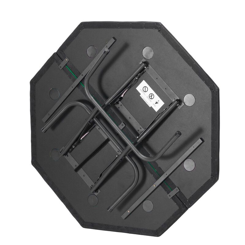 8 Player Folding Poker Table, Octagonal Casino Game Table with Padded Rails & Cup Holders image number 7
