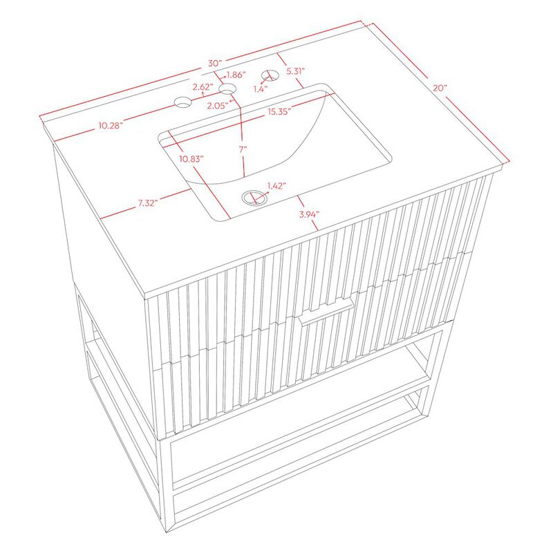 Meridian Furniture Monad White Bathroom Vanity