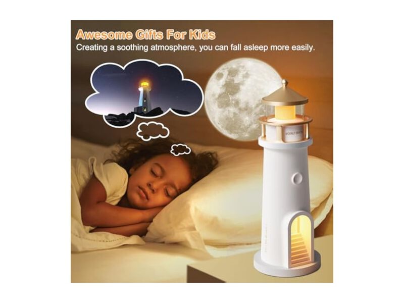 Rechargeable Table Lamp Nautical Adjustable Timer White Bedroom Living Room image number 3