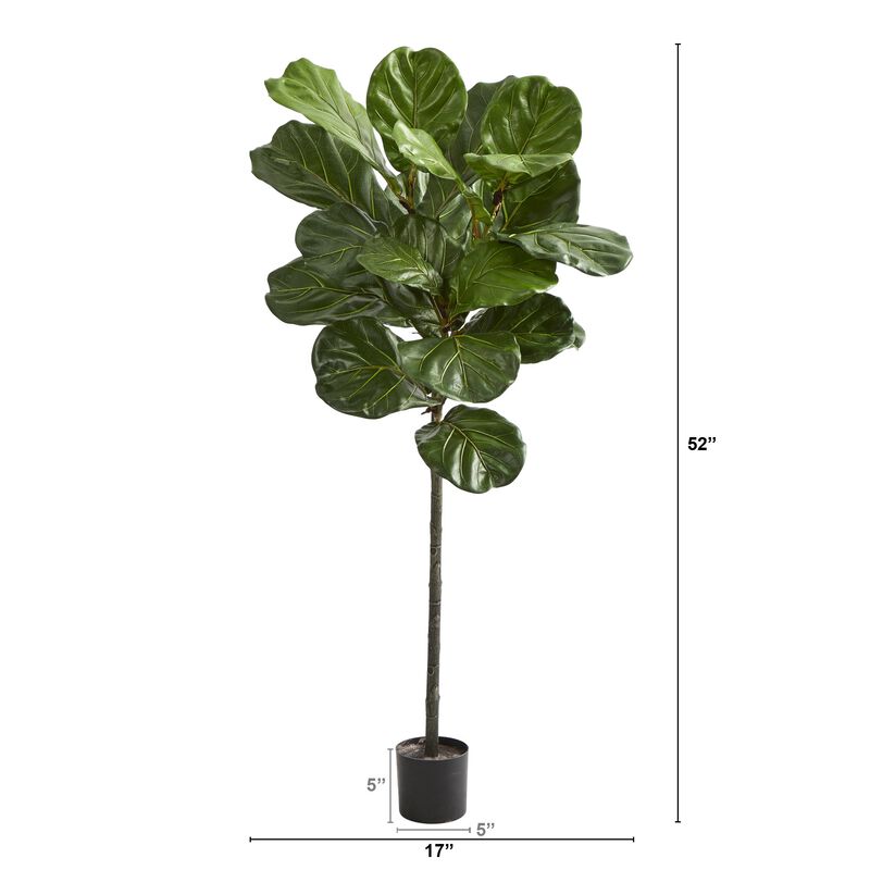 Hivvago 52 Inches Fiddle Leaf Artificial Tree