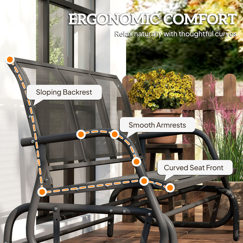 Hivvago 3-Seat Patio Swing Bench with Breathable Mesh image number 7