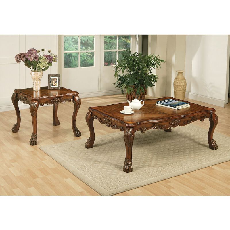 Plethoria Home Brown Traditional Coffee Table