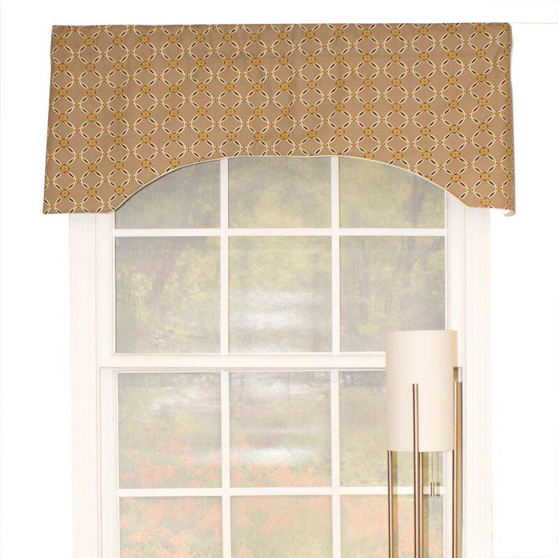 Andromeda Geometric Arch 3" Rod Pocket Valance 50" x 17" Stone by RLF Home