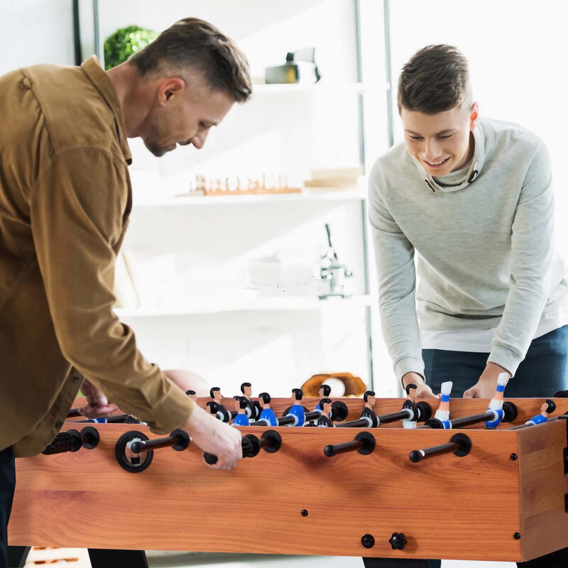 Standard Size Folding Foosball Table for Family, Game Room, Includes 2 Balls-Brown image number 1