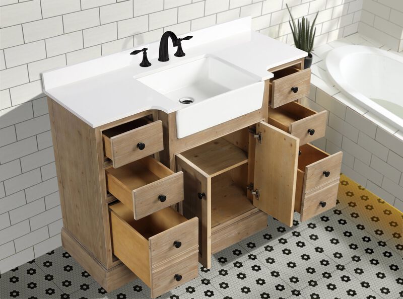 Kelly 48" Bathroom Vanity Weathered Fir, Engineered Quartz Top image number 4