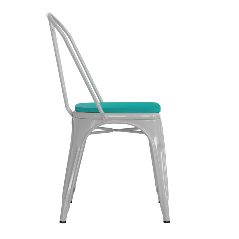 Metal Colorful Restaurant Chairs image number 9