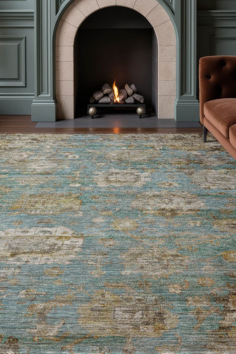 Aristo AR7 Teal 9' x 12' Rug image number 1