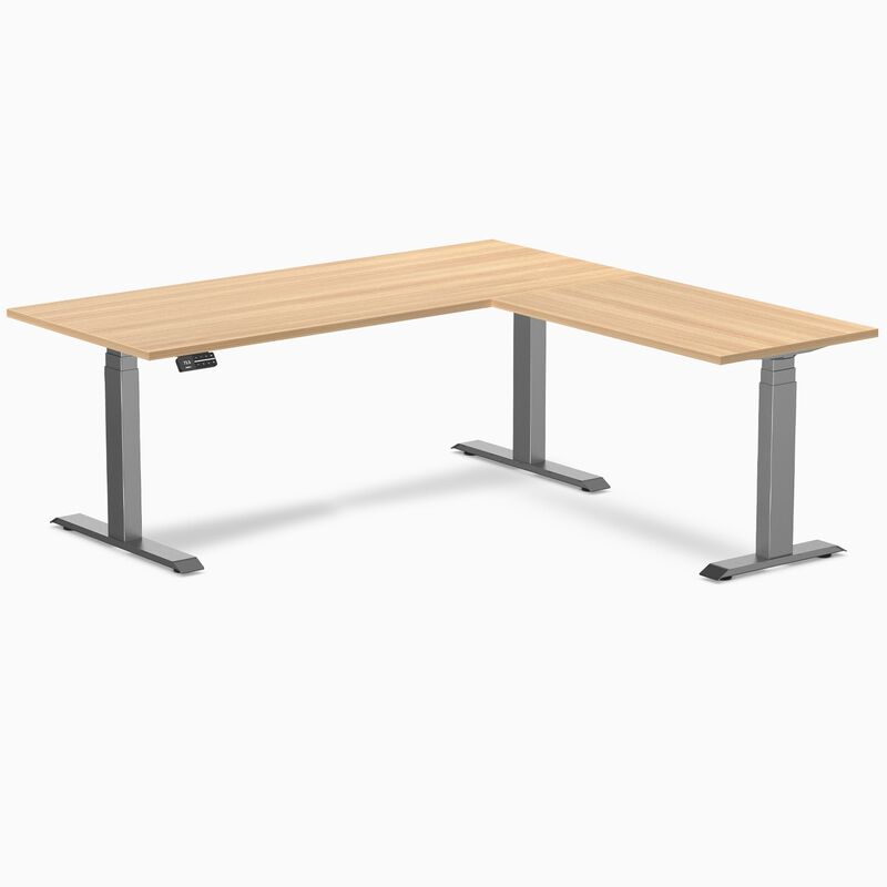 Desky Eco L-Shape Laminate Sit Stand Desk image number 0
