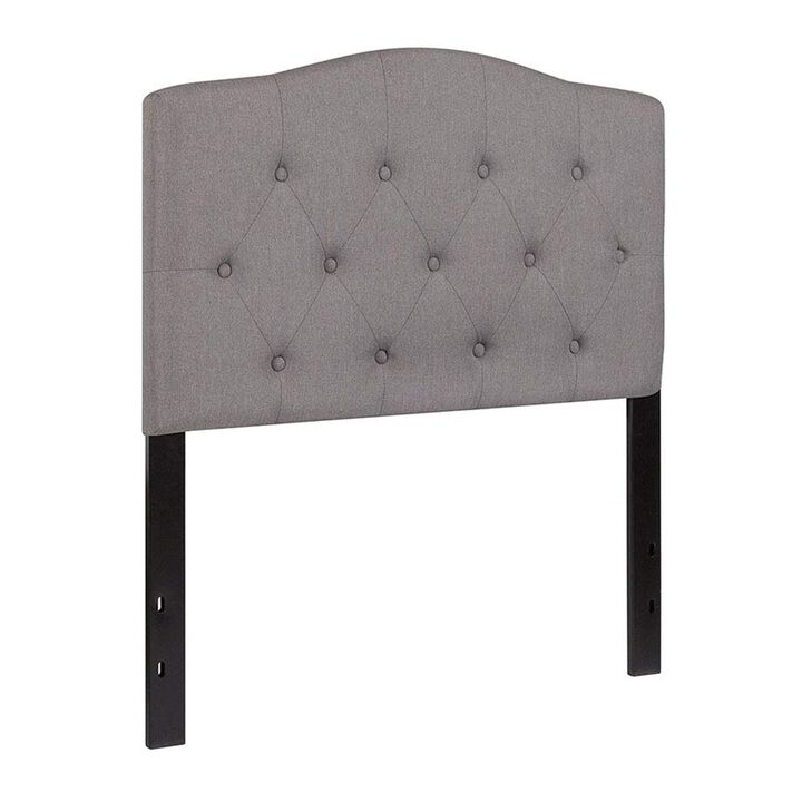 Flash Furniture Cambridge Tufted Upholstered Twin Size Headboard in Light Gray Fabric