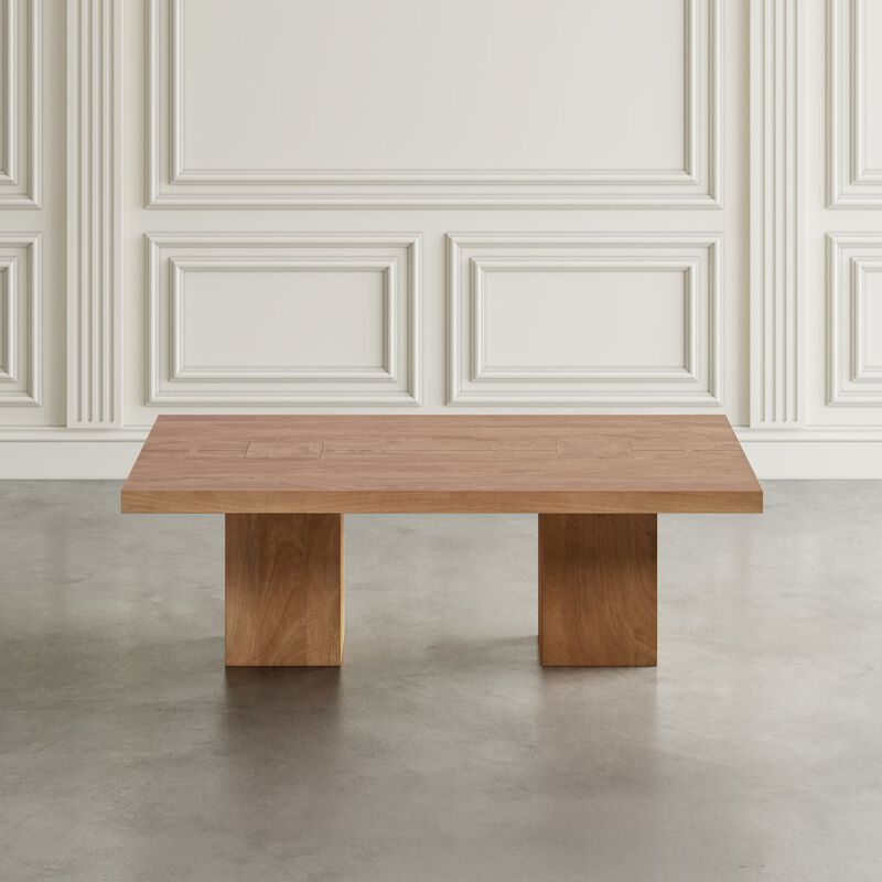 Jofran Modern Rustic 54 Solid Wood Double Pedestal Coffee Table