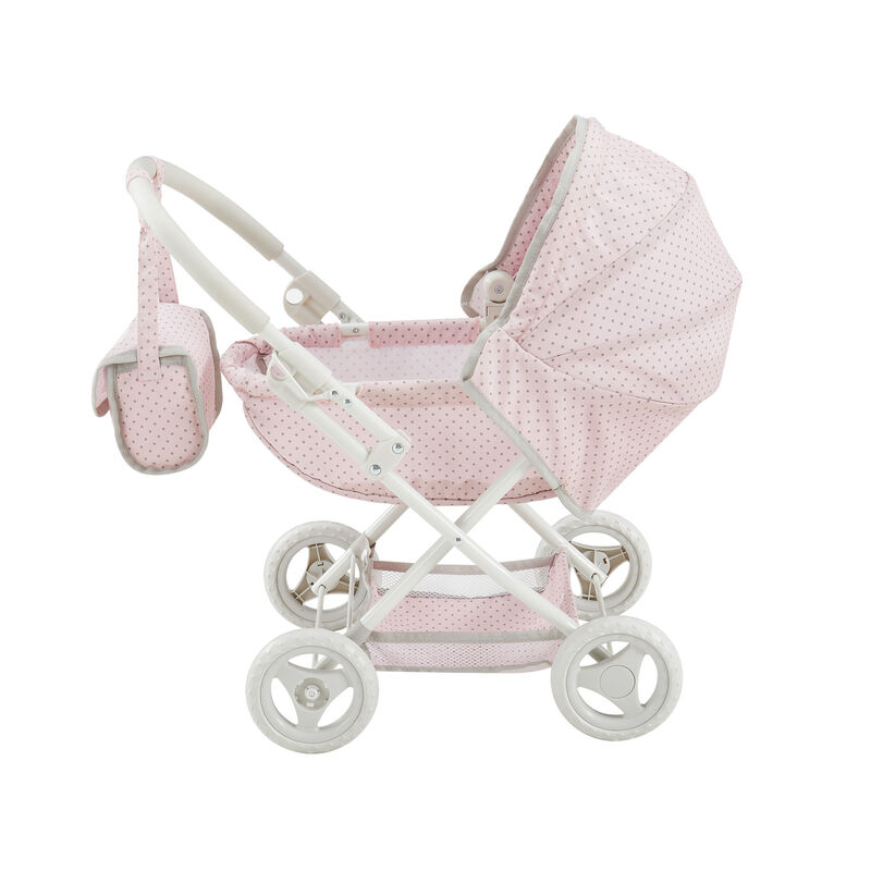 Olivia's Little World Polka Dot Princess Baby Doll Pram Stroller, Pink image number 3