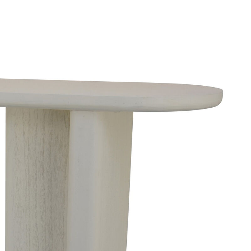 Console Table, White Wood, 63 Inch Rectangular Top with Minimalist Legs image number 3