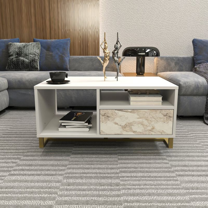 Decorotika Utopia Coffee Table White Ephesus