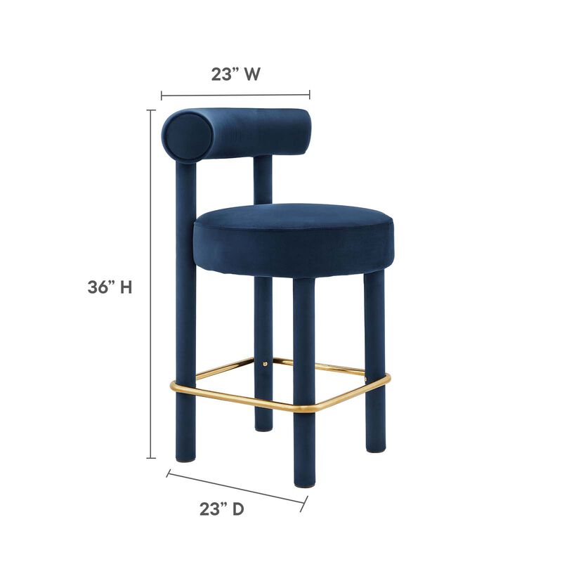 Toulouse Performance Velvet Counter Stool image number 7