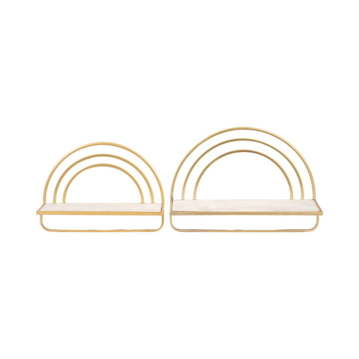 S/2 Rainbow Style Shlvs, Wt/Gd