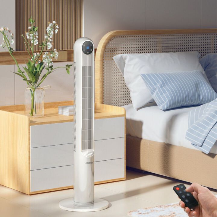 Tower Fan with Smart Display Panel and Remote Control
