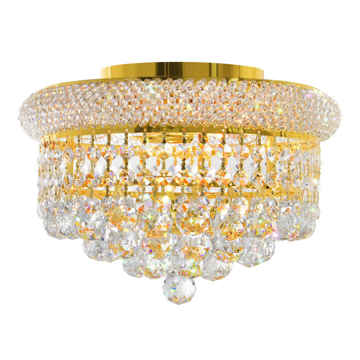 Empire 3 Light Flush Mount With Gold Finish