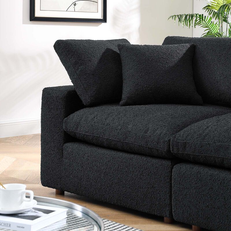 Commix Down Filled Overstuffed Boucle Fabric Loveseat