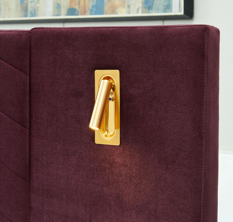 Nunmuk Velvet Upholstered Platform Bed image number 7