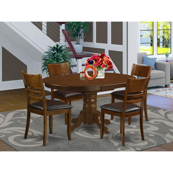 5 Pc Kenley with a 18" Leaf and 4 Leather Chairs