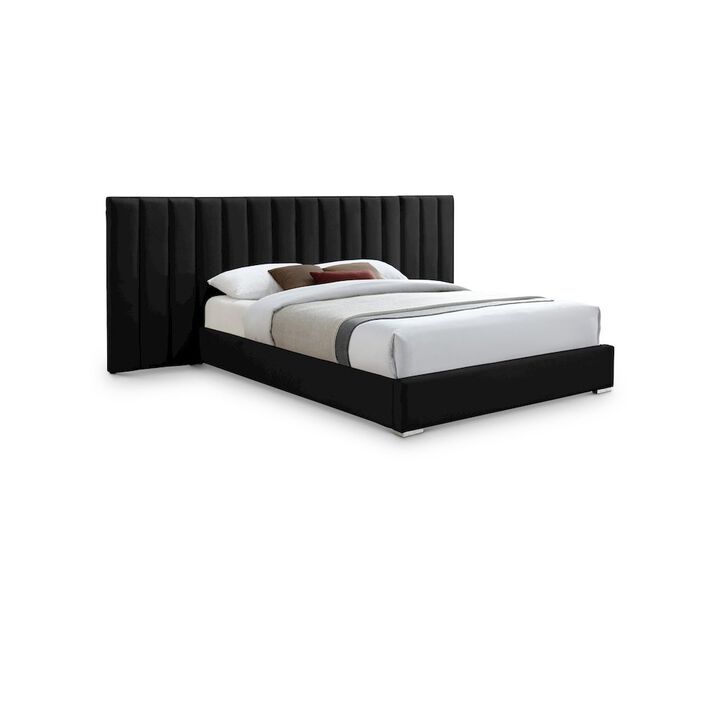 Meridian Furniture Pablo Black Velvet King Bed